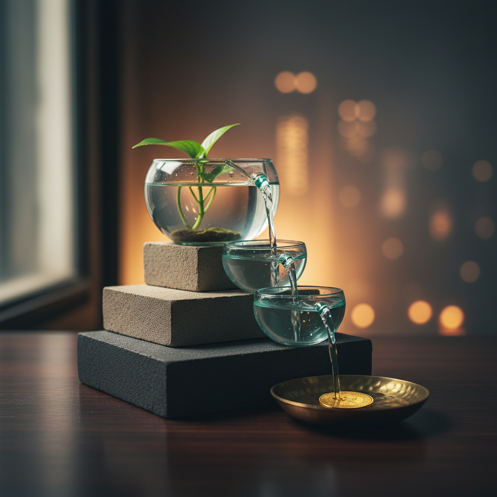 The Refill Cascade — how buckets replenish each other over time